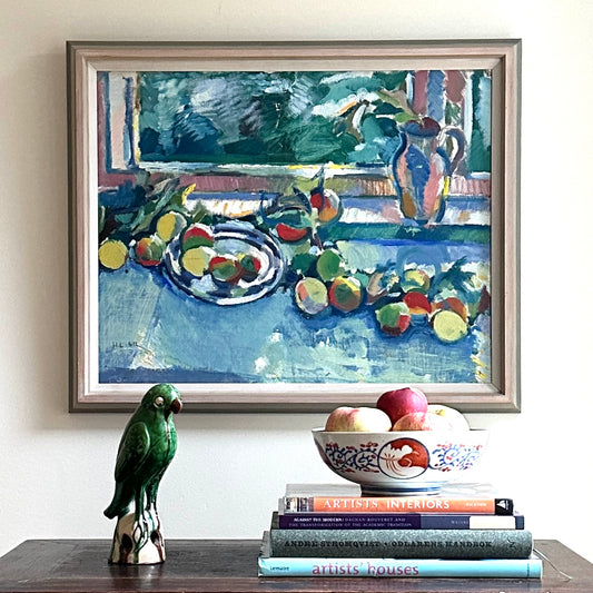Swedish Vintage Art Still Life Oil Painting 1960