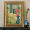 Mid Century Mod Vintage Still Life Oil Painting From Sweden