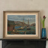 Vintage Art Room Original Oil Painting of Sailboats From Sweden