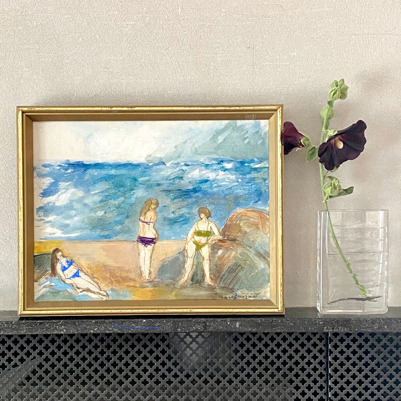 Vintage Mid Century Oil Painting from Sweden Signed M Bergquist