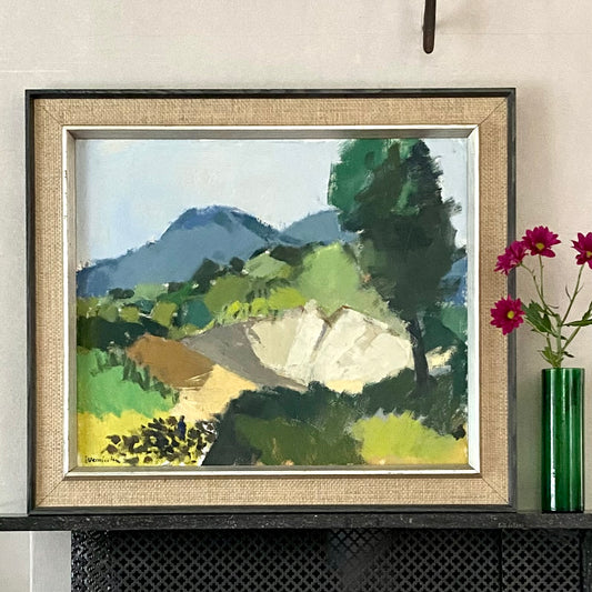 Mid Century Vintage Oil Painting By Stig Wernheden Sweden