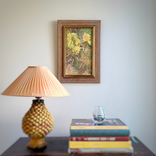 Swedish Vintage Art Floral Oil Painting