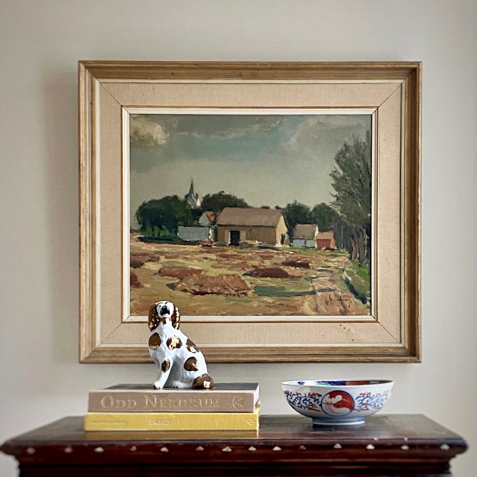 Mid Century Oil Painting From Sweden by G Isaksson