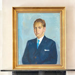 Mid Century Original Portrait Oil Painting From Sweden