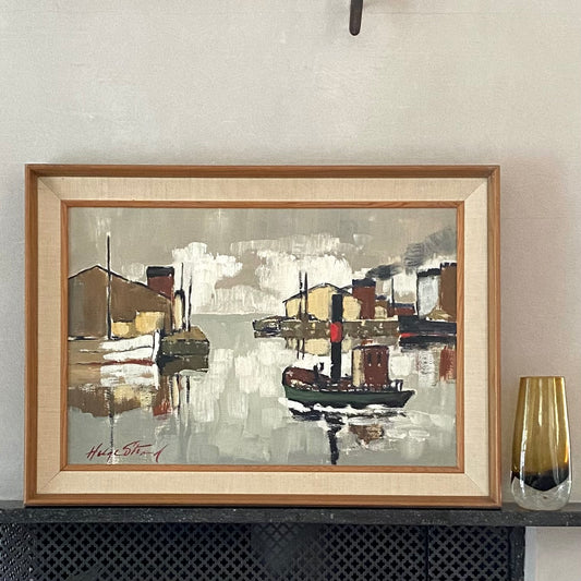 Original Vintage Mid Century Oil Painting from Sweden