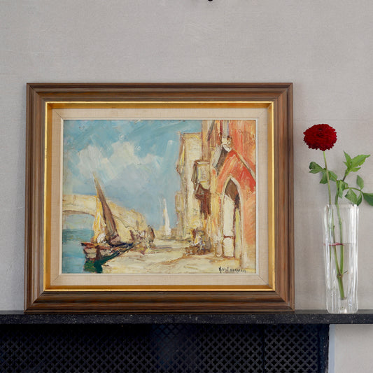 Mid Century Original Oil Painting From Sweden by K Norman