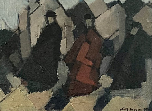 Vintage Art Room Mid Century Oil Painting By N Nilsson Sweden 1953