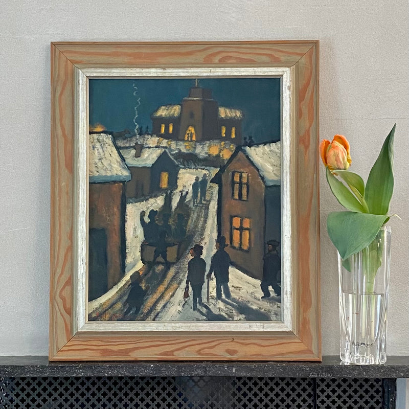 Vintage Mid Century Oil Painting By E Håfström Sweden