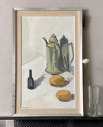 Mid Century Original Still Life Oil Painting by Allan Erwö Sweden 1960