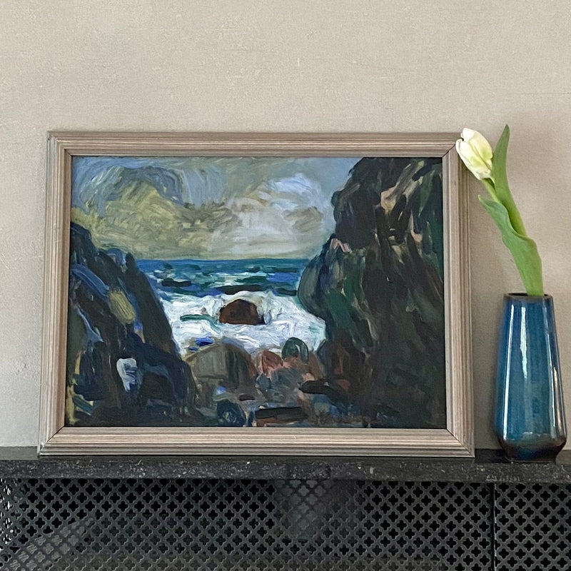 Vintage Mid Century Oil Painting From Sweden by Lars Herder