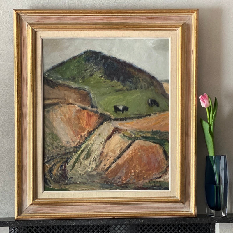 Vintage Mid Century Oil Painting From Sweden by Gideon Isaksson