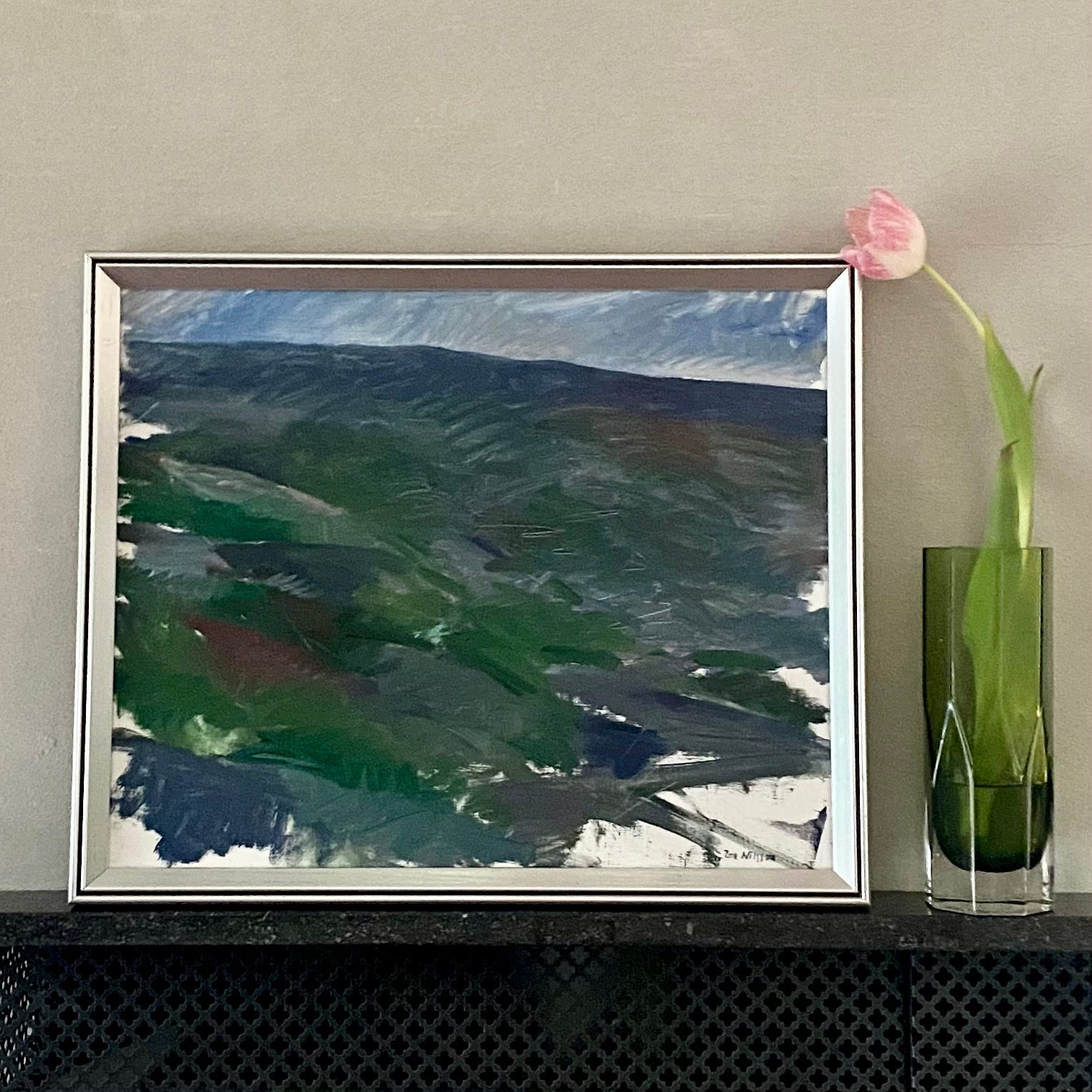 Vintage Landscape Oil Painting By Tore Nilsson Sweden