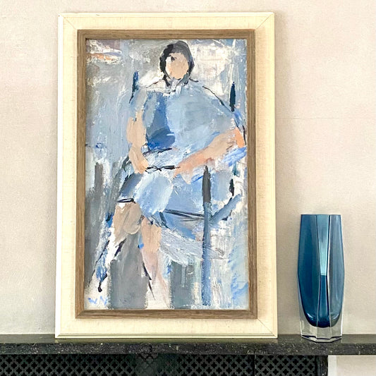 Mid Century Original Portrait Oil Painting W Nording From Sweden