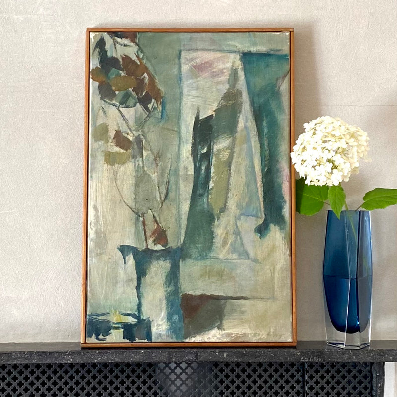 Mid Century Original Still Life Oil Painting By S Stening Sweden