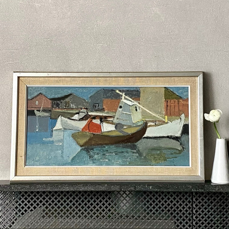 Original Oil Painting Vintage Mid Century By John Bören Sweden