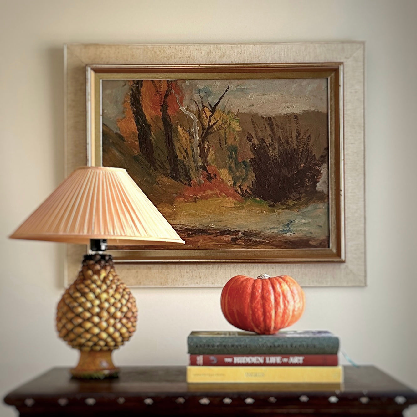 Vintage Art Room Mid Century Oil Painting From Sweden