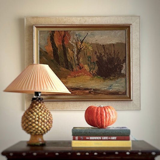 Vintage Art Room Mid Century Oil Painting From Sweden