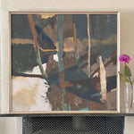 Mid Century Abstract Landscape Oil Painting From Sweden