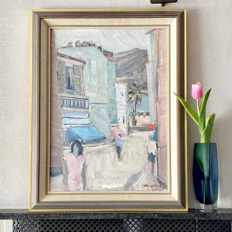 Cityscape Oil Painting Mid Century By C Berndtsson Sweden