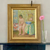 Mid Century figurative Oil Painting From Sweden By G Karlmark