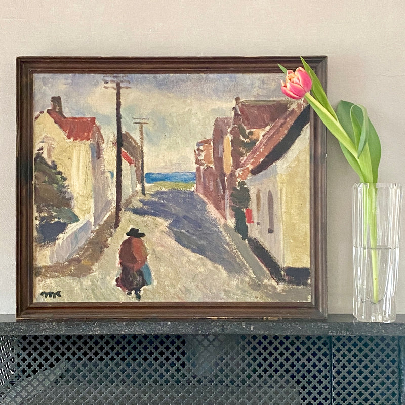 Original Vintage Mid Century Oil Painting from Sweden