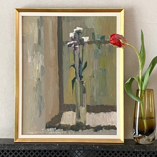 Mid Century Original Still Life Oil Painting By G Persson Sweden