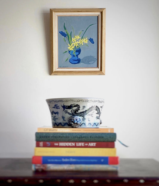 Vintage Swedish Art Still Life Oil Painting by Granhall 1953