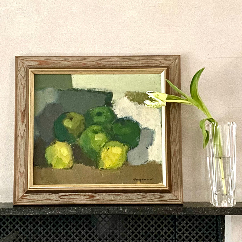 Original Still Life Oil Painting Vintage Mid Century By B Hillgrund Sweden