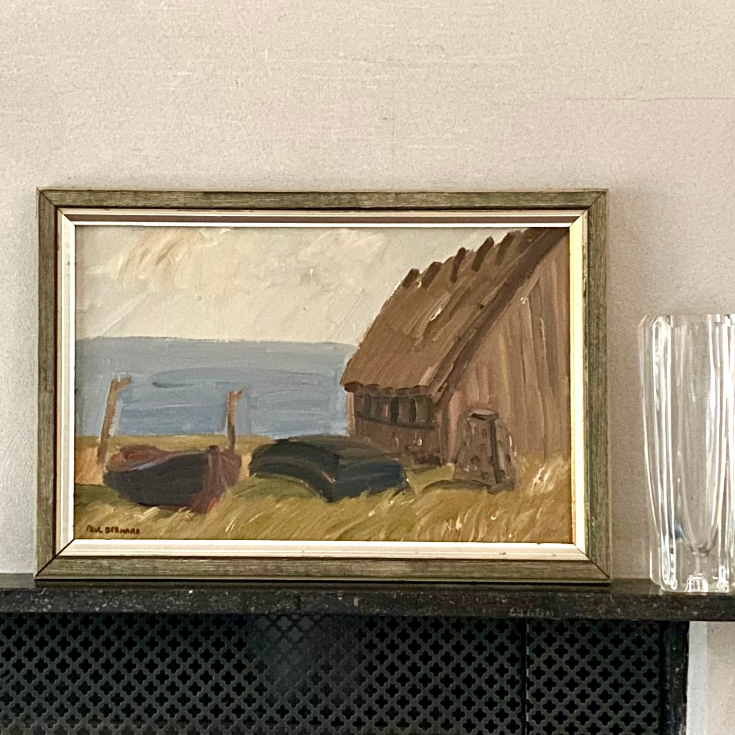 Vintage Art Room Mid Century Oil Painting By P Berhard Sweden