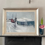 Mid Century Winterscape Oil Painting By Allan Erwö Sweden