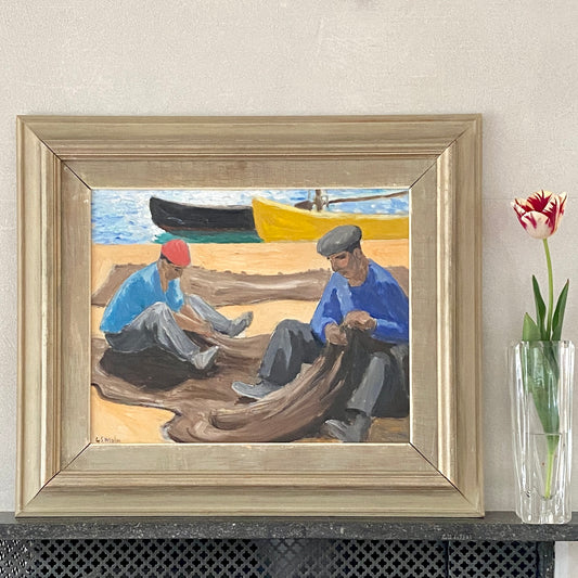 Original Oil Painting Vintage Mid Century From Sweden By GS Malm