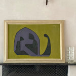 Mid Century Figurative Abstract Oil Painting From Sweden