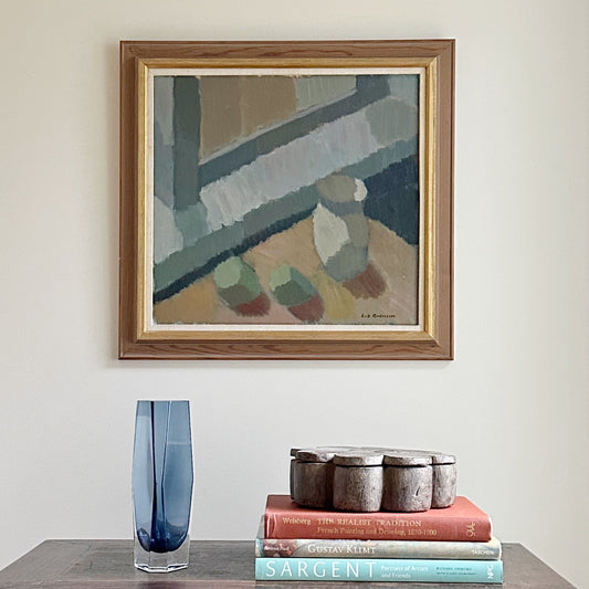 Vintage Mid Century Still Life Oil Painting By E Andersson Sweden