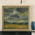 Mid Century Vintage Landscape Oil Painting By M Flyckt Sweden