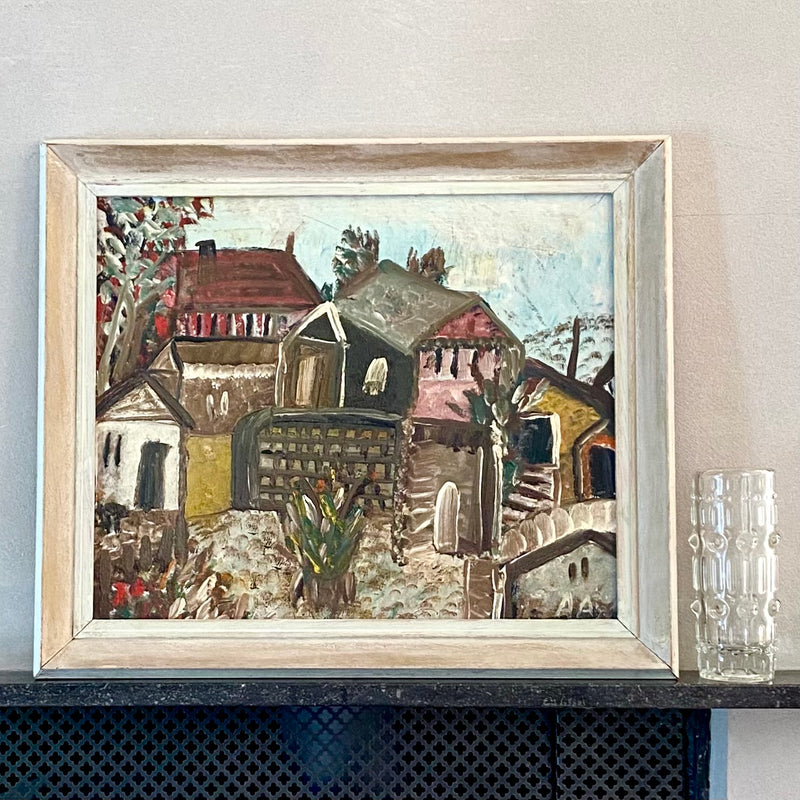 Mid Century Oil Painting from Sweden By A Ahlberg