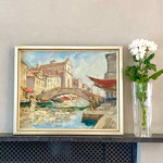 Vintage Framed Original Oil Painting of Venice, Italy by K Norman