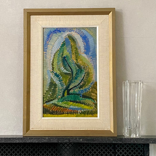 Vintage Mid Century Original Oil Painting By W Marberg Sweden