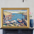 Load image into Gallery viewer, Mid Century Vintage Art Coastal Scene Oil Painting From Sweden
