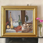 Vintage Mid Century Oil Painting by B Hillgrund from Sweden 1952