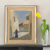 Vintage Cityscape Oil Painting by T Nilsson from Sweden