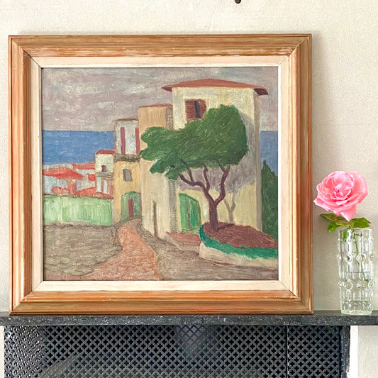 Original Oil Painting Vintage Mid Century By H Lundström Sweden