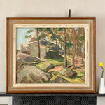 Mid Century Original Landscape Oil Painting From Sweden By