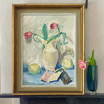 Mid Century Original Still Life Oil Painting from Sweden by Wendel