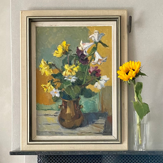 Original Oil Painting Vintage Still Life By G Berlin Sweden