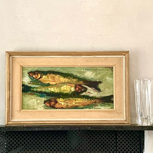 Mid Century Original Still Life Oil Painting By S Persson