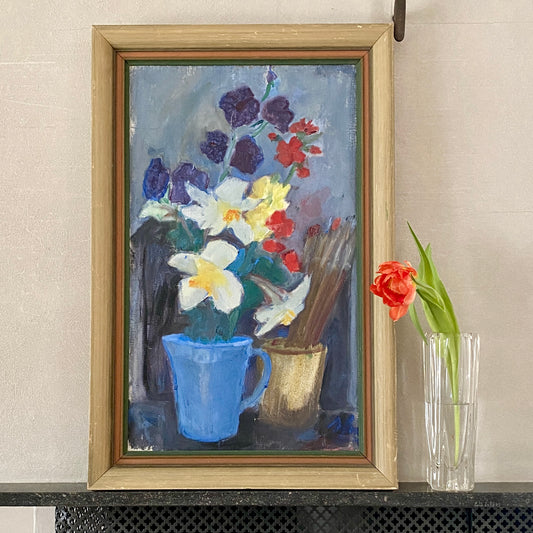 Original Vintage Still Life Oil Painting from Sweden