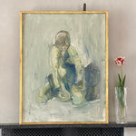 Original Mid Century Figurative Oil Painting From Sweden