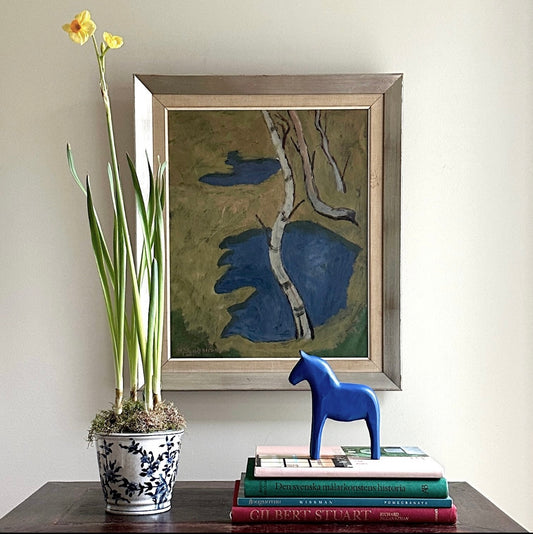 Vintage Art Original Landscape Oil Painting by H Lundström From Sweden