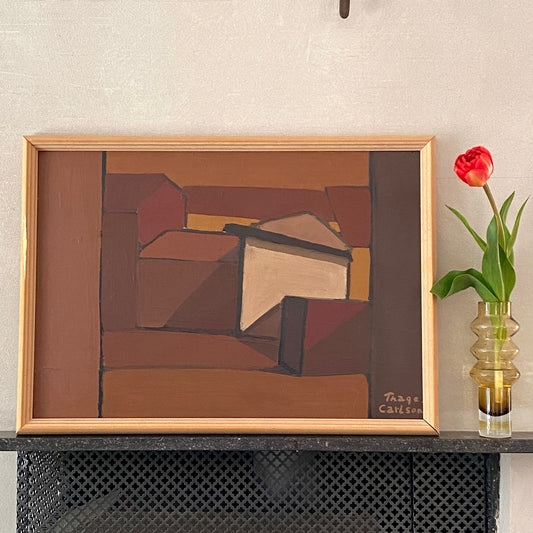 Mid Century Original Oil Painting from Sweden By T Carlson