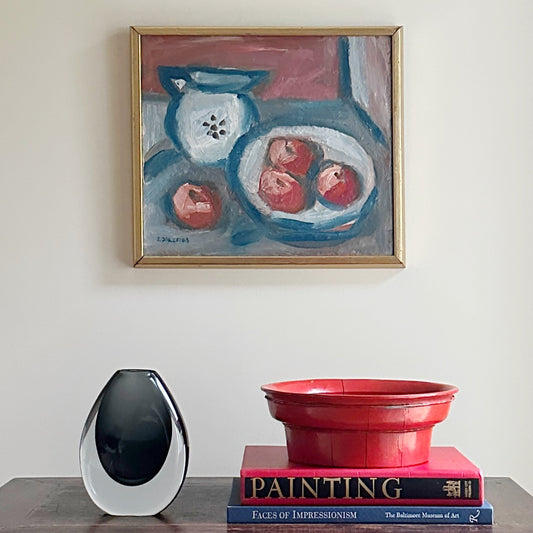 Mid Century Original Oil Painting From Sweden by B Delefors
